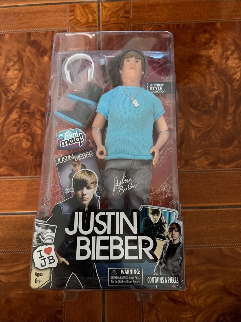 Justin Bieber Doll with Light Blue Tee and Gray Pants